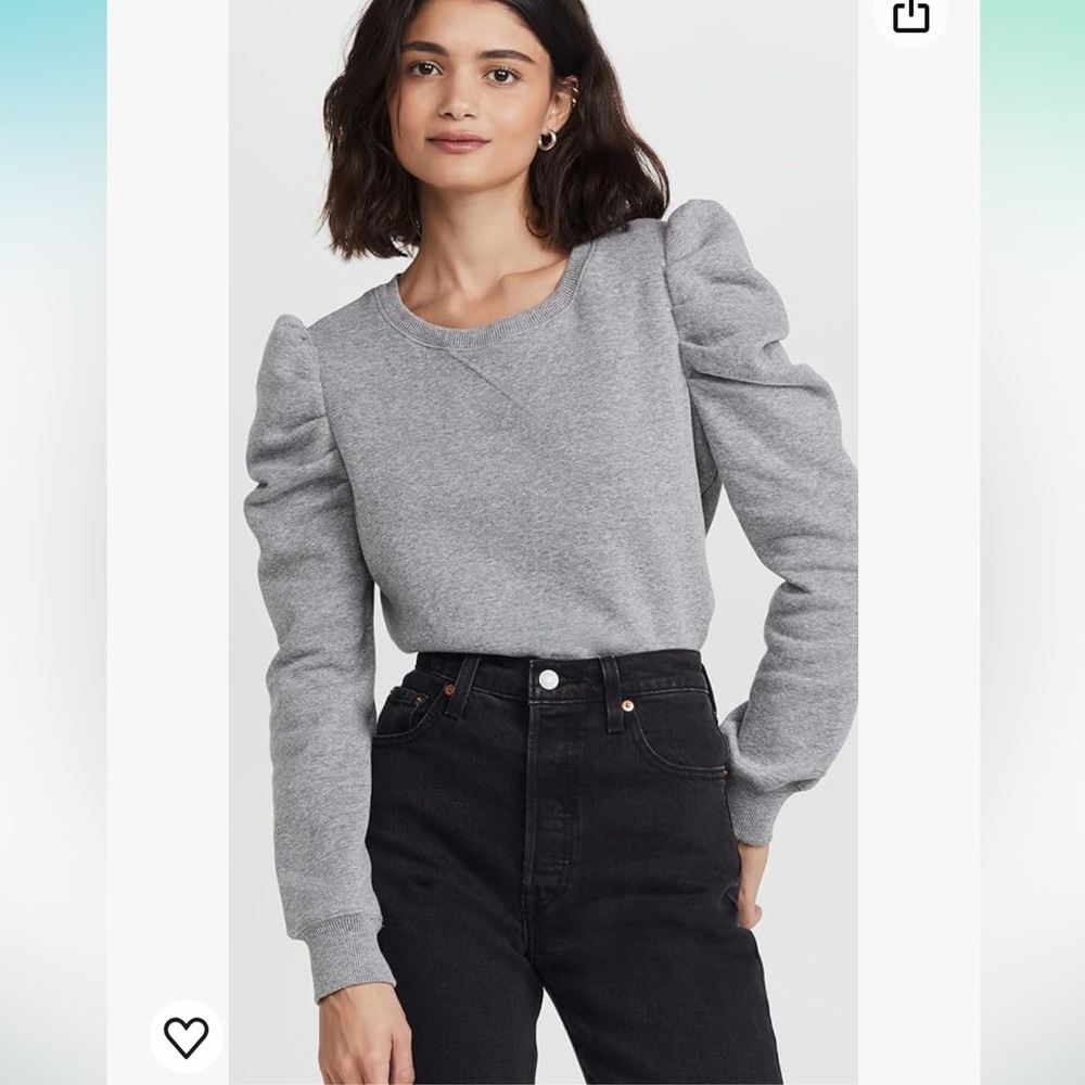 Rebecca Minkooff gray puff sleeve sweatshirt size XL